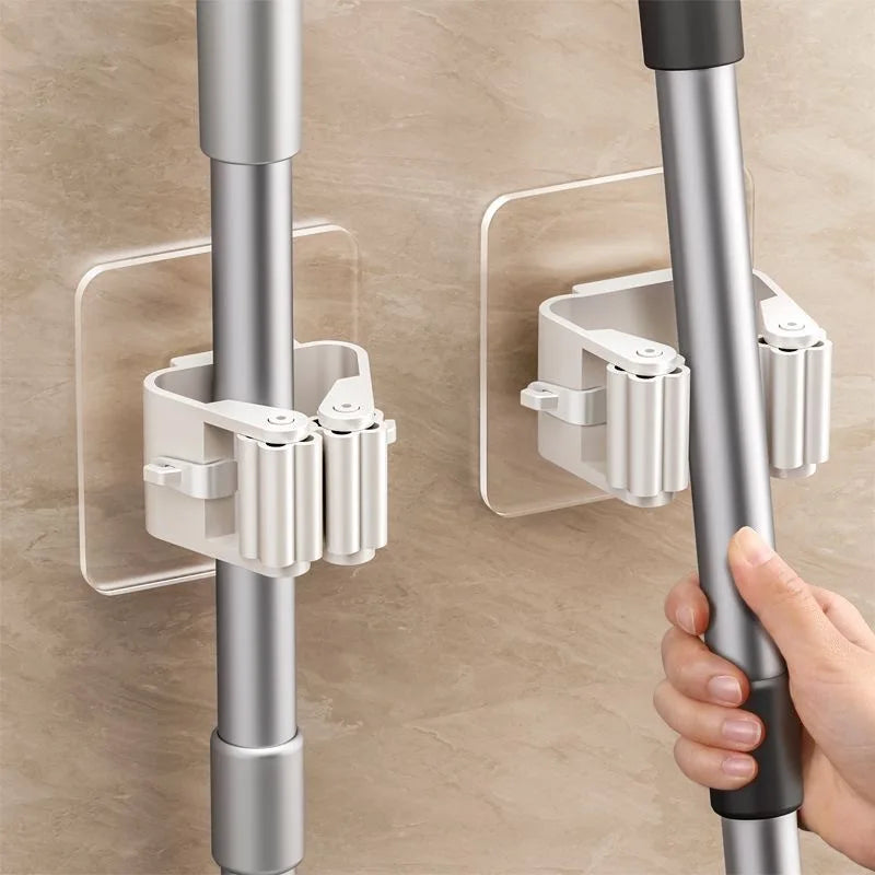 GripHold Adhesive Wall Hooks – Mop, Broom & Tool Organiser