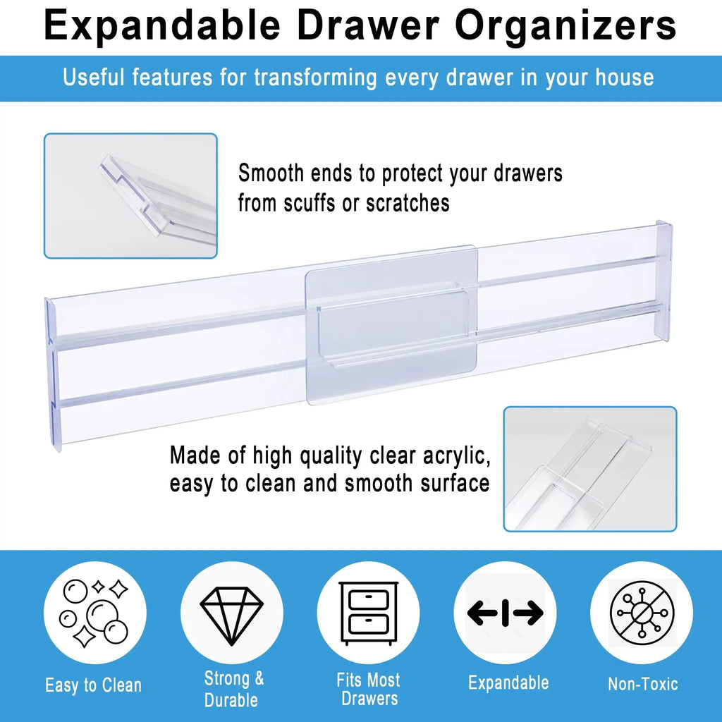 DivideRight™ Expandable Drawer Dividers | No-Tool Install