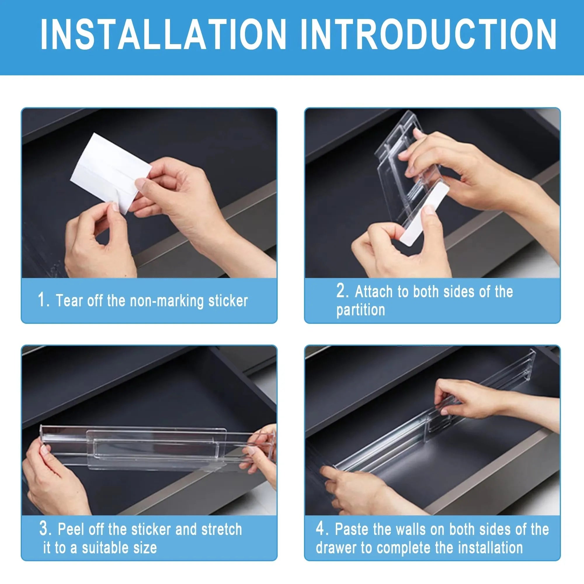 DivideRight™ Expandable Drawer Dividers | No-Tool Install