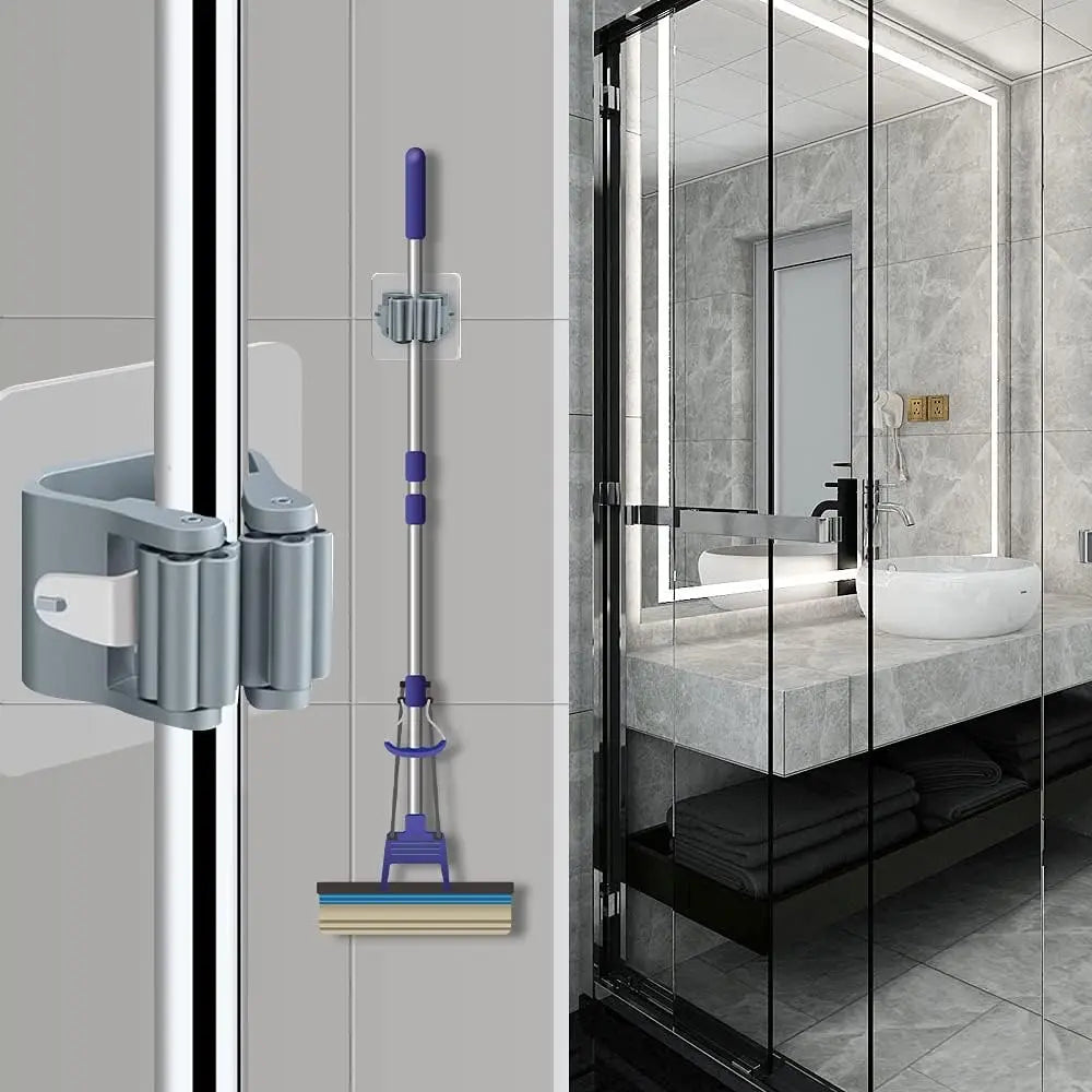 GripHold Adhesive Wall Hooks – Mop, Broom & Tool Organiser