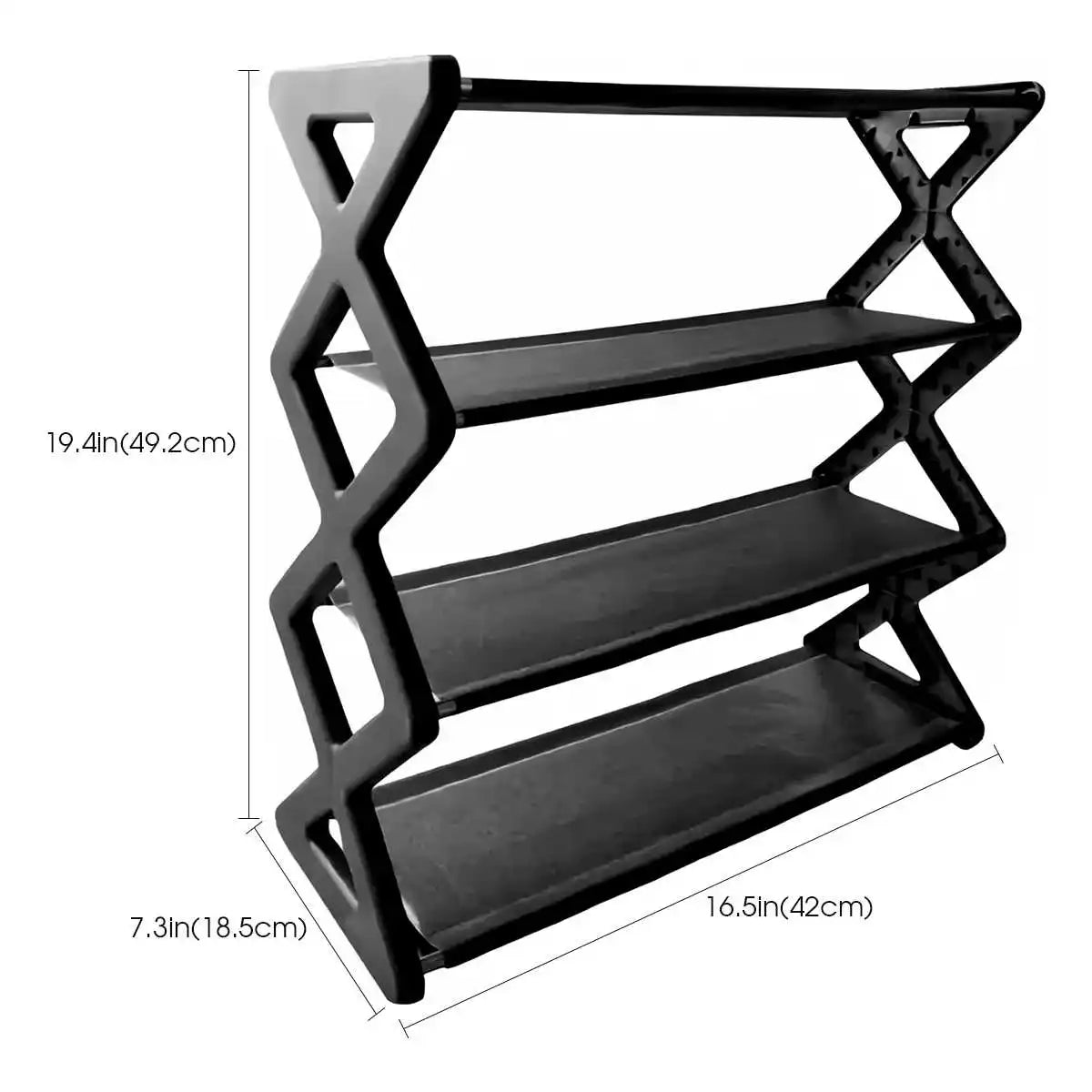 StackRight 4-Tier X-Frame Shoe Rack with Dustproof Covers